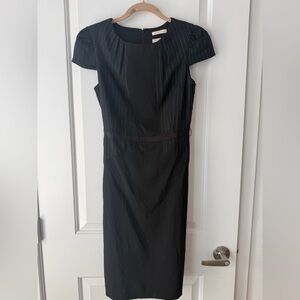 Club Monaco Black Pinstripe Cap Sleeve Sheath Dress